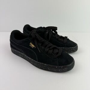 PUMA Suede Mono Triplex Lace Up  Youth Boys Black Sneakers Casual Shoes Size 5.5